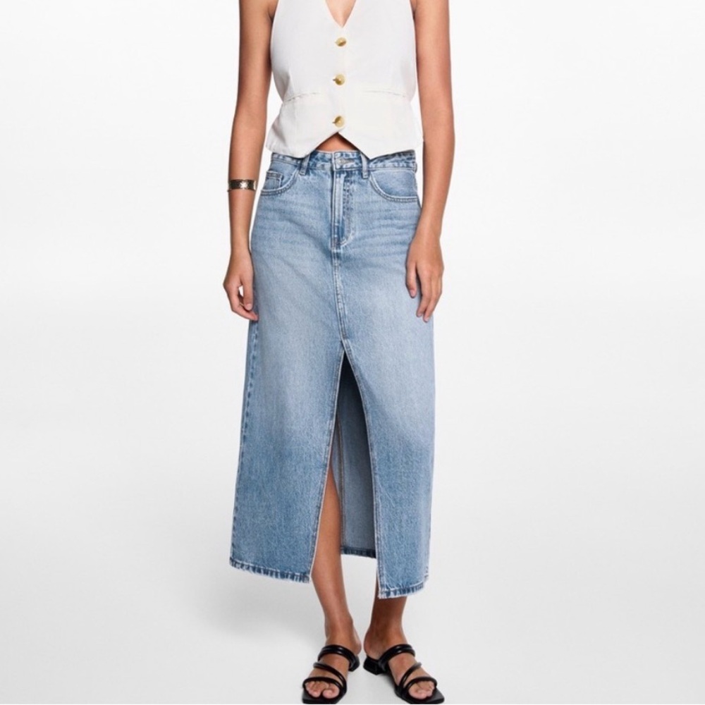 Industry Republic Clothing front slip denim Skirt